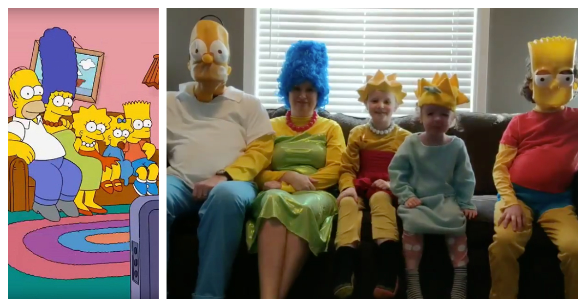 Locuras de cuarentena: Familia recrea inicio de Los Simpson y les queda genial