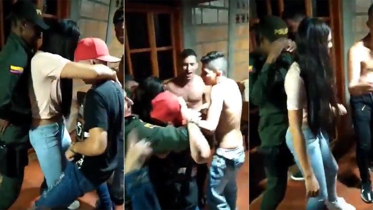 Policías colombianos se quedaron ‘perreando’ en fiesta que debían detener