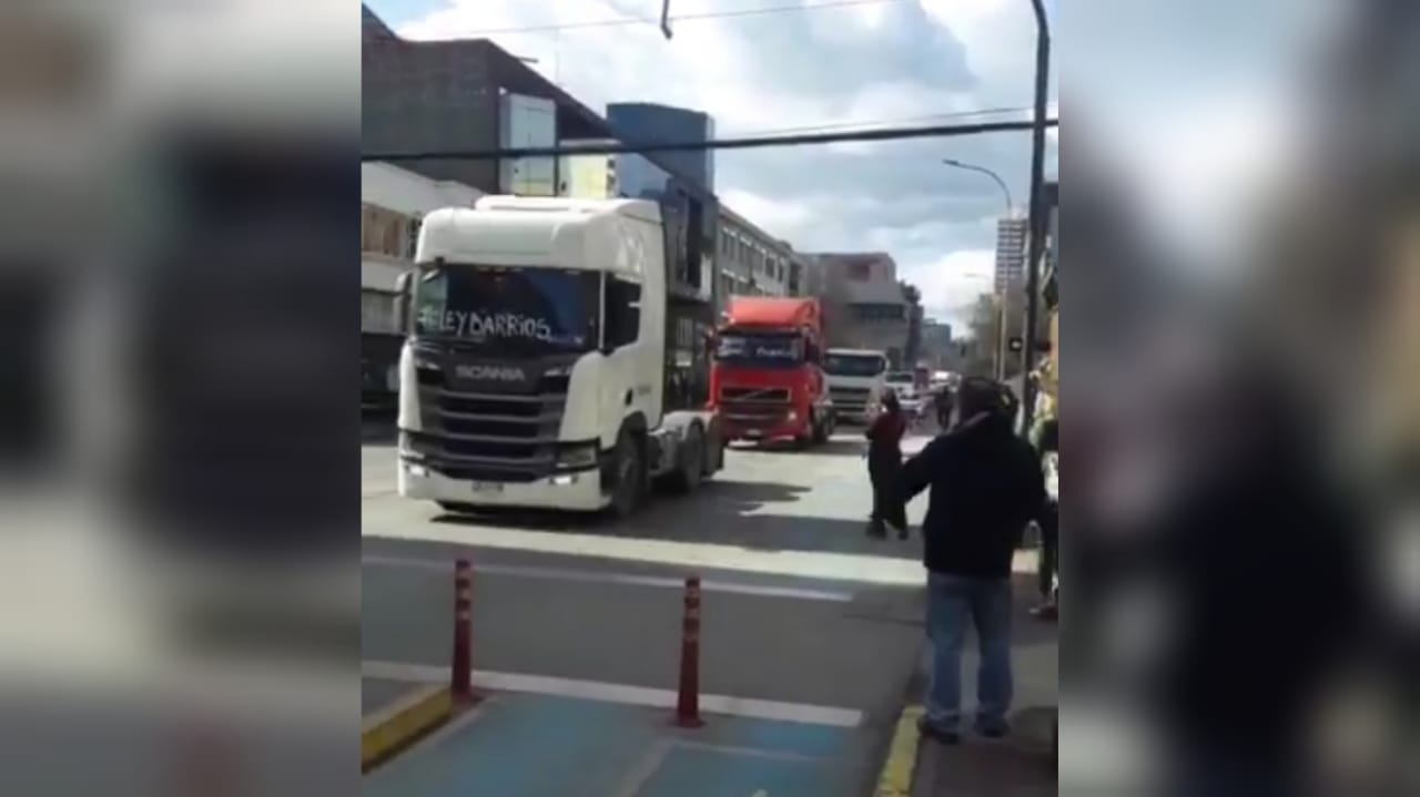Camioneros invaden centro de Concepción por inseguridad en la zona