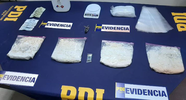 Detienen a hombre con más de 62 mil dosis de cocaína en Concepción