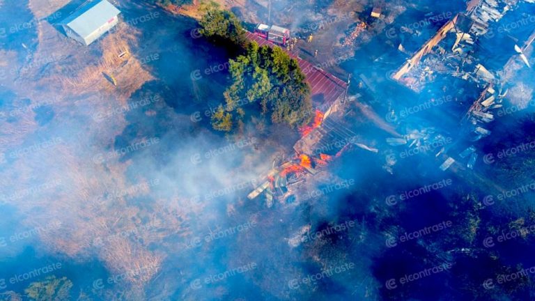 Incendio de proporciones camino a Nacimiento: 2 casas y un galpón destruidos