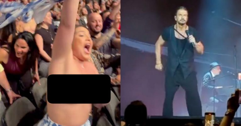 Video | Mujer nuevamente se desnuda en show de Ricardo Arjona: Iba con su esposo