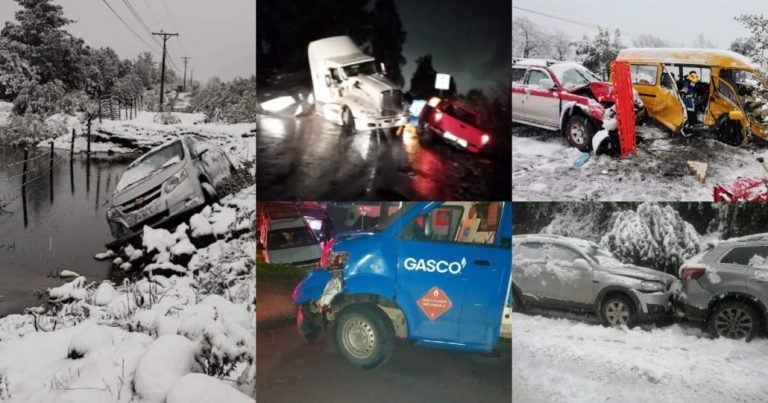 Múltiples accidentes producto de la lluvia y nieve ocurrieron en la provincia de Biobío