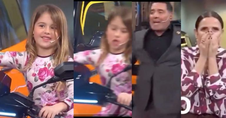 Niña de 7 años aceleró una moto en pleno programa argentino de TV
