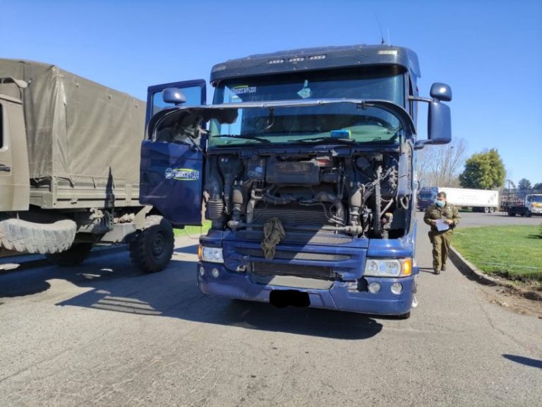 Conductor de camión es detenido por confeccionar su patente y portar droga en Duqueco