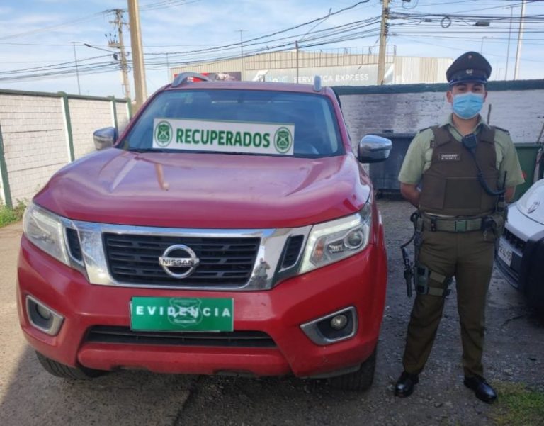 Carabineros recupera en Los Ángeles camioneta que fue robada en Concepción