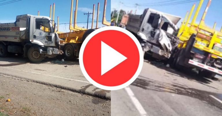 Conductor de camión colisiona con dos máquinas y un auto camino a Santa Bárbara