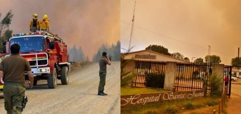 «Estamos solos»: evacuan zona urbana de Santa Juana y fuego sigue destruyendo casas