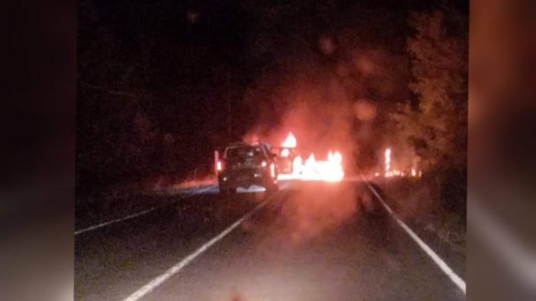 Camioneta es quemada en nuevo ataque incendiario en La Araucanía￼￼