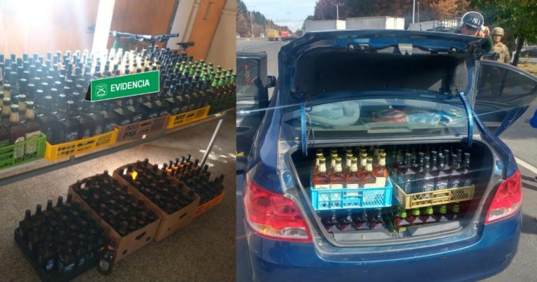 Contrabandistas de alcohol fueron detenidos en Mulchén