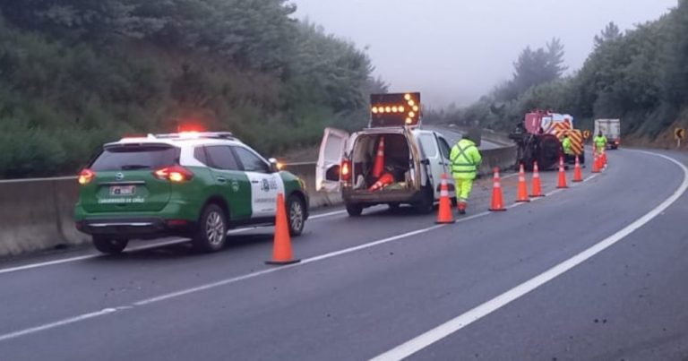 Conductor fallece tras volcar su camioneta en ruta que une Yumbel con Concepción