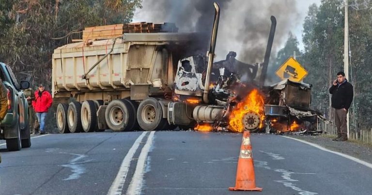 Dos camiones fueron quemados tras un nuevo atentado en la provincia de Malleco