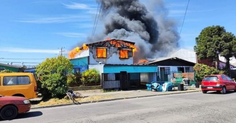 Incendio en San Pedro de la Paz deja seis casas afectadas y dos lesionados
