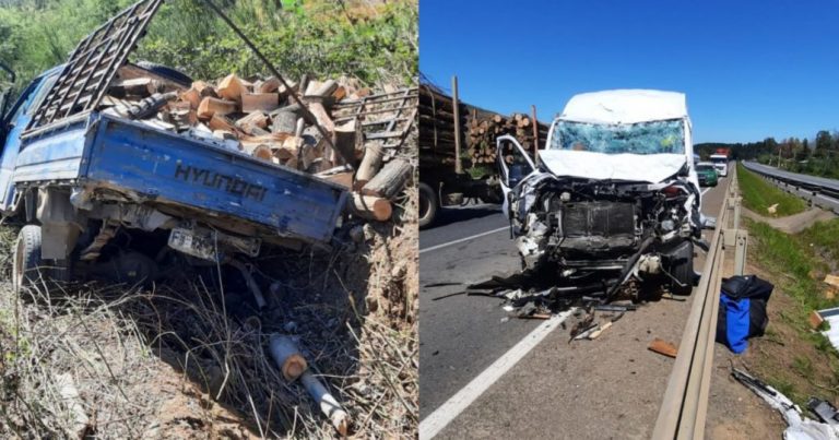 Accidente de tránsito se registró en la Ruta 5 Sur en Mulchén: vehículo terminó volcado