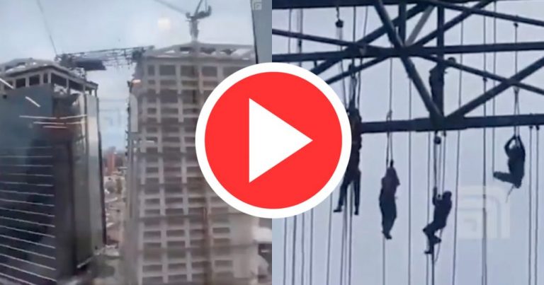 Colapso en una construcción en Brasil deja a trabajadores colgando a 140 metros de altura