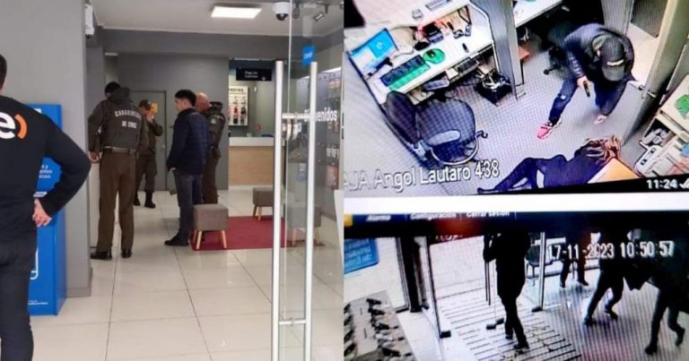 Grupo de delincuentes asalta la tienda de Entel en Angol y escapa con millonario botín