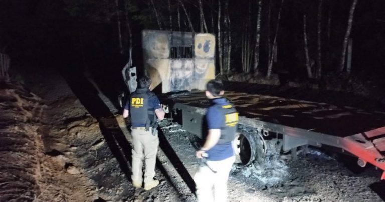 Atentado incendiario deja un camión afectado en la región de La Araucanía