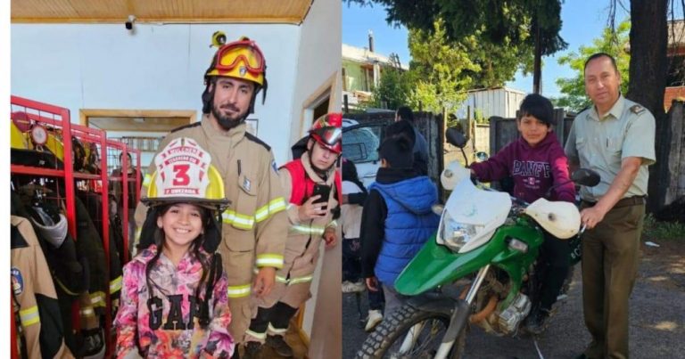 Carabineros, Bomberos y el Servicio de Salud realizaron una importante actividad para los niños en Mulchén
