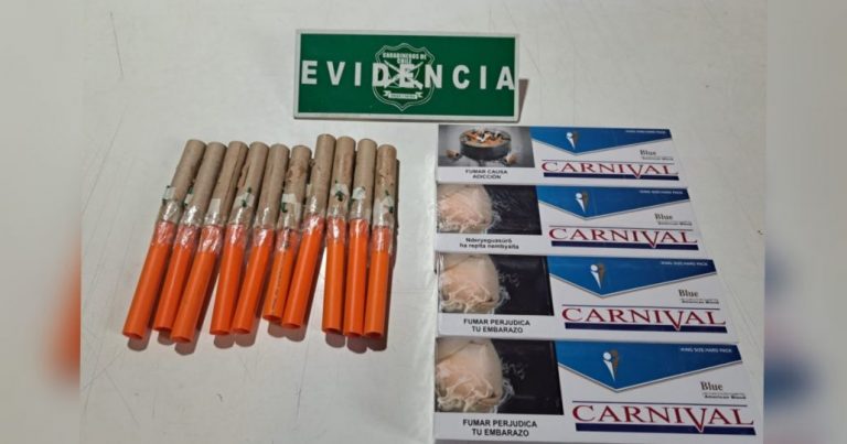 Dos jóvenes delincuentes fueron detenidos con fuegos artificiales y cigarrillos de contrabando en Mulchén
