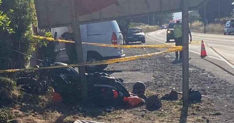Motorista fallece tras violento choque en el sector Chacayal de Los Ángeles