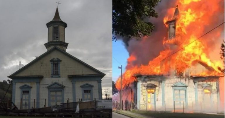 Incendio destruye monumento nacional en Maullín: iglesia tenía 111 años de historia