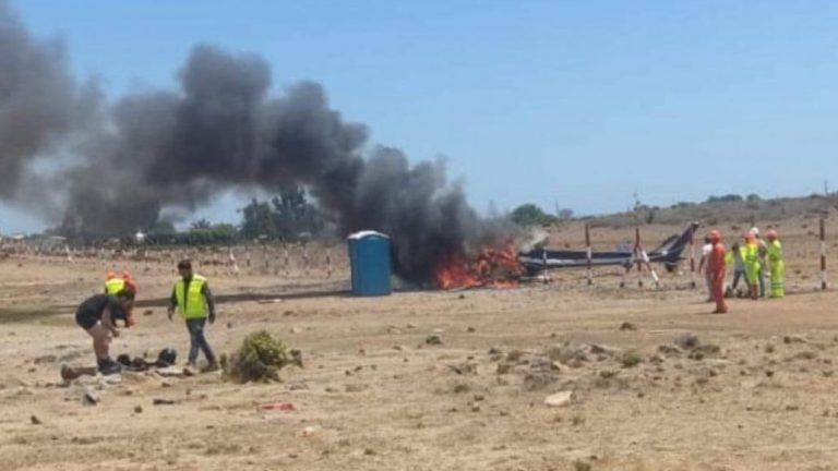 Cinco heridos deja accidente aéreo: helicóptero de la PDI capotó en Pichidangui