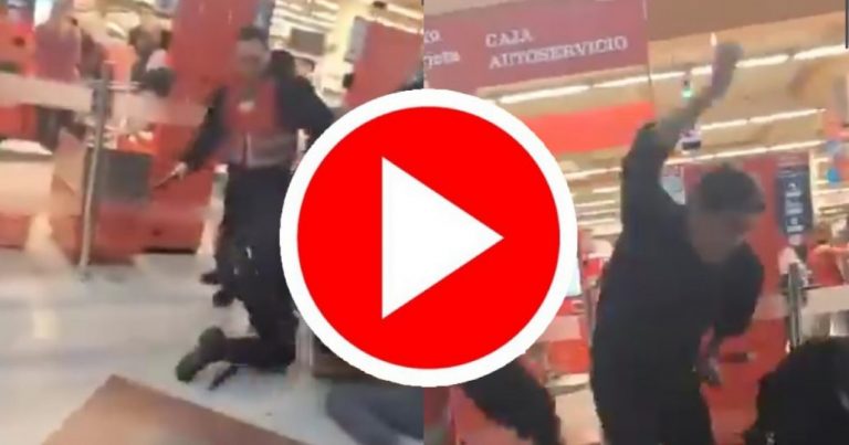 VÍDEO: Delincuente recibió brutal golpiza en supermercado de Puerto Montt al intentar robar