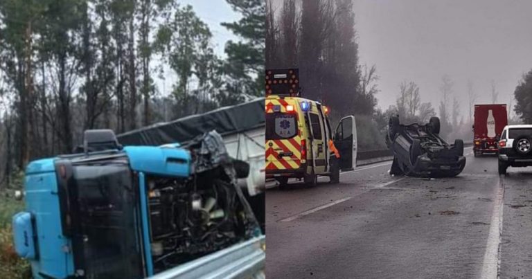 Dos accidentes se han registrado en la Ruta 5 Sur a la altura de Collipulli