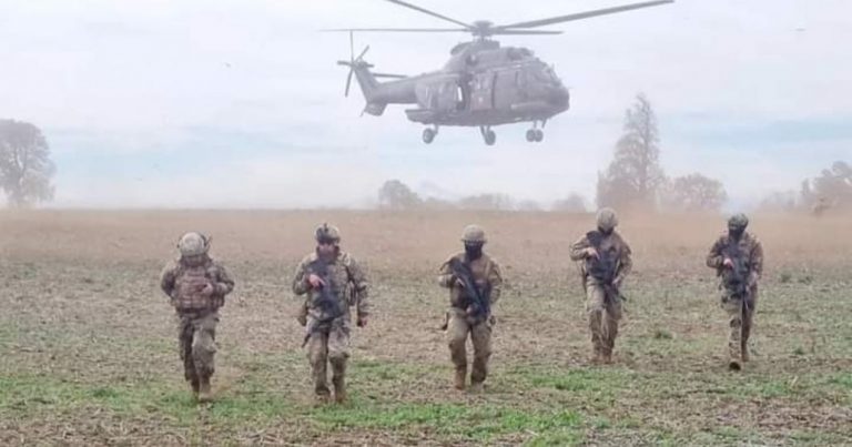 Personal militar de JEDENA realizó un ensayo con helicóptero en Mulchén