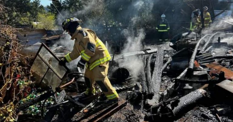 Una bodega y taller quedaron destruidos por las llamas en Mulchén