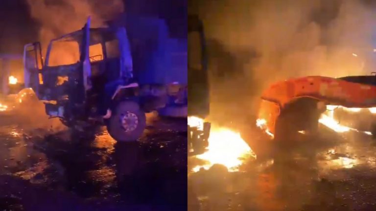 Al menos 11 camiones y 5 maquinarias destruidos por un atentado incendiario en Lautaro