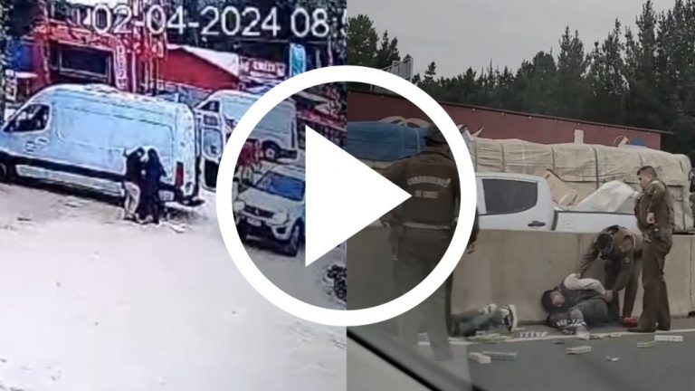 Videos muestran impactante persecución y tiroteo tras robo en Los Saltos del Laja