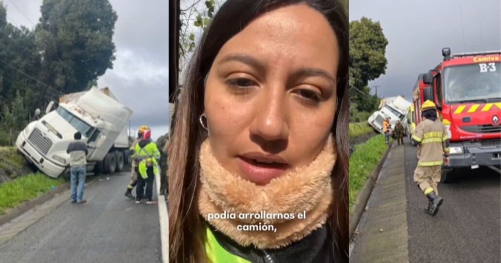 Madre que camina para salvar a su hijo escapa milagrosamente de accidente entre Los Ángeles y Laja: Camión casi la arrolla