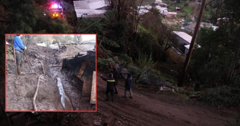 Sector La Antena: autoridades visitaron el área más dañada de San Rosendo por deslizamientos e inundaciones
