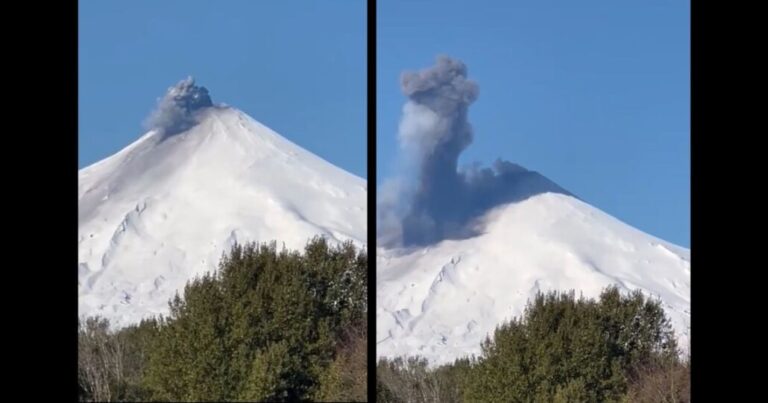 Senapred decretó alerta amarilla para cuatro comunas cercanas al Volcán Villarrica por registros de actividad