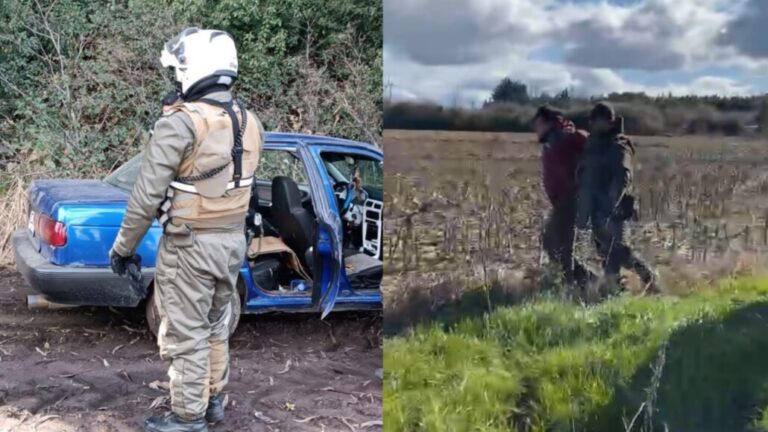 Persecución terminó con detenidos y un vehículo recuperado en un sector rural de Angol 