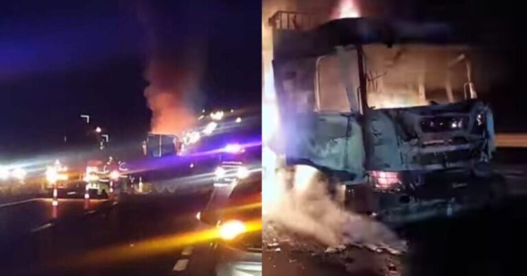 Ataque incendiario deja dos camiones destruidos en la Ruta 5 Sur