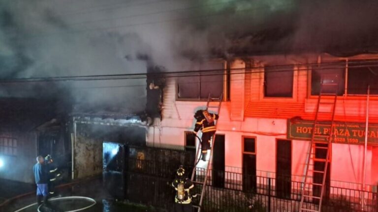 Incendio afectó a conocido hotel en la comuna de Tucapel