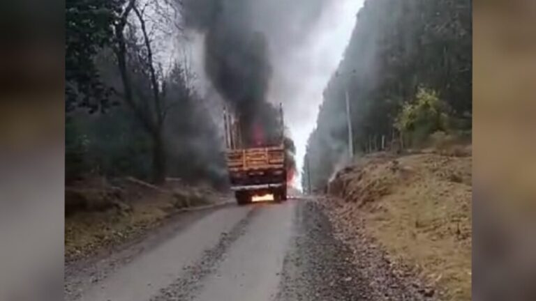 Atentado deja un camión destruido en complicada zona rural de Malleco