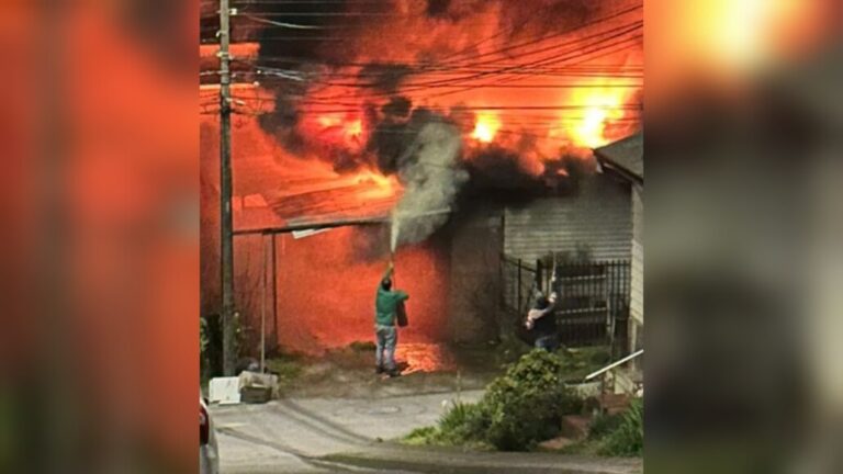 Vivienda quedó completamente destruida tras violento incendio en Laja