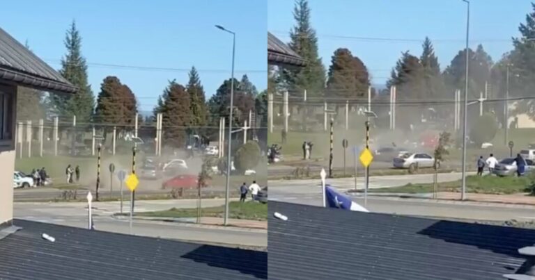 Captan autos realizando trompos y disparando al aire en la entrada del Cementerio Parque Sur de Los Ángeles