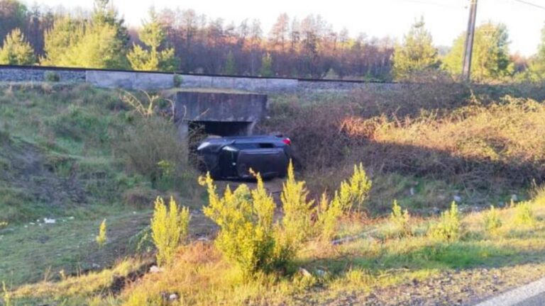 Conductor resultó lesionado tras volcamiento en sector rural de San Rosendo