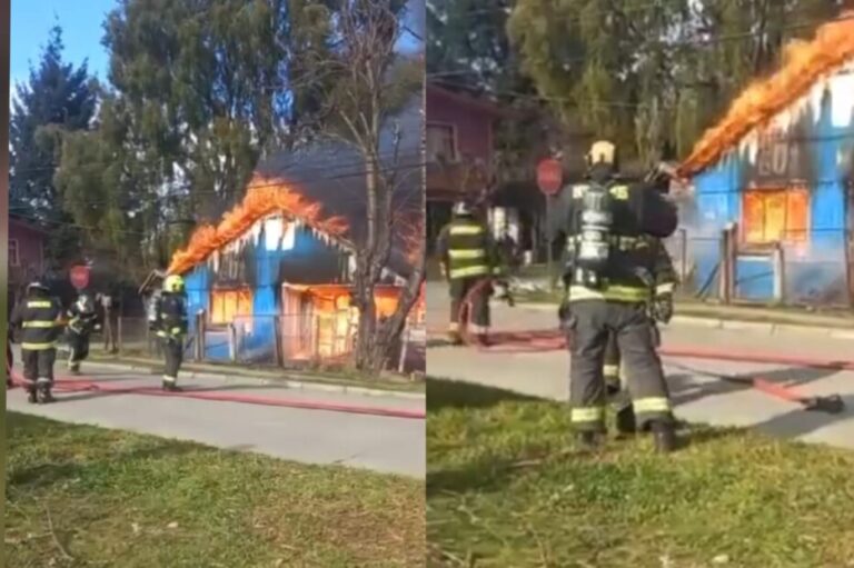 Dan de baja a bomberos tras acudir a incendio con carro bomba sin agua en Pichirropulli: Vivienda quedó destruida a cuadras del cuartel