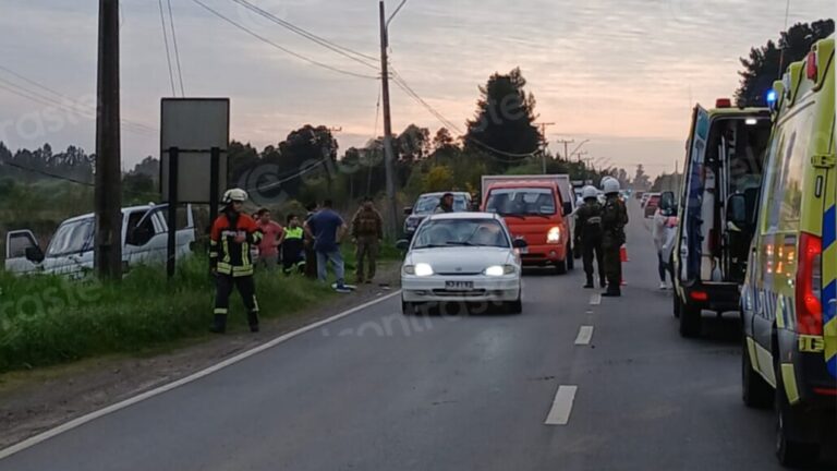 Colisión de dos vehículos provoca taco kilométrico en ruta de Los Ángeles