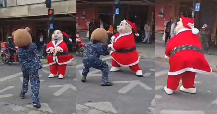 VIDEO l ¡La navidad llegó al sur de Chile!: Captan a Santa Simi bailando en las calles de Osorno