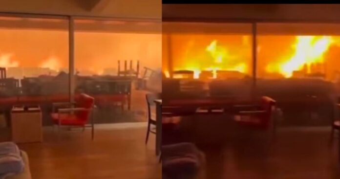 Familia logró un impactante registro de como como el fuego consumía los alrededores de su casa en California