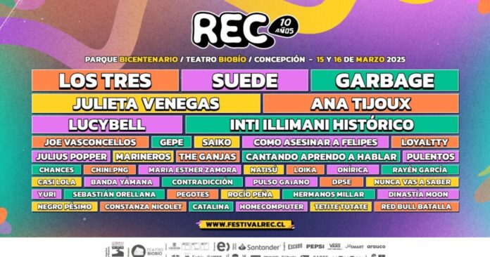 ¡Prepárate porque el REC se viene con todo!: Lanzan Line Up del festival gratuito más grande del Biobío